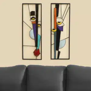 Metal Wall Art Set of 2 – Akina Multicolor Wall Decor