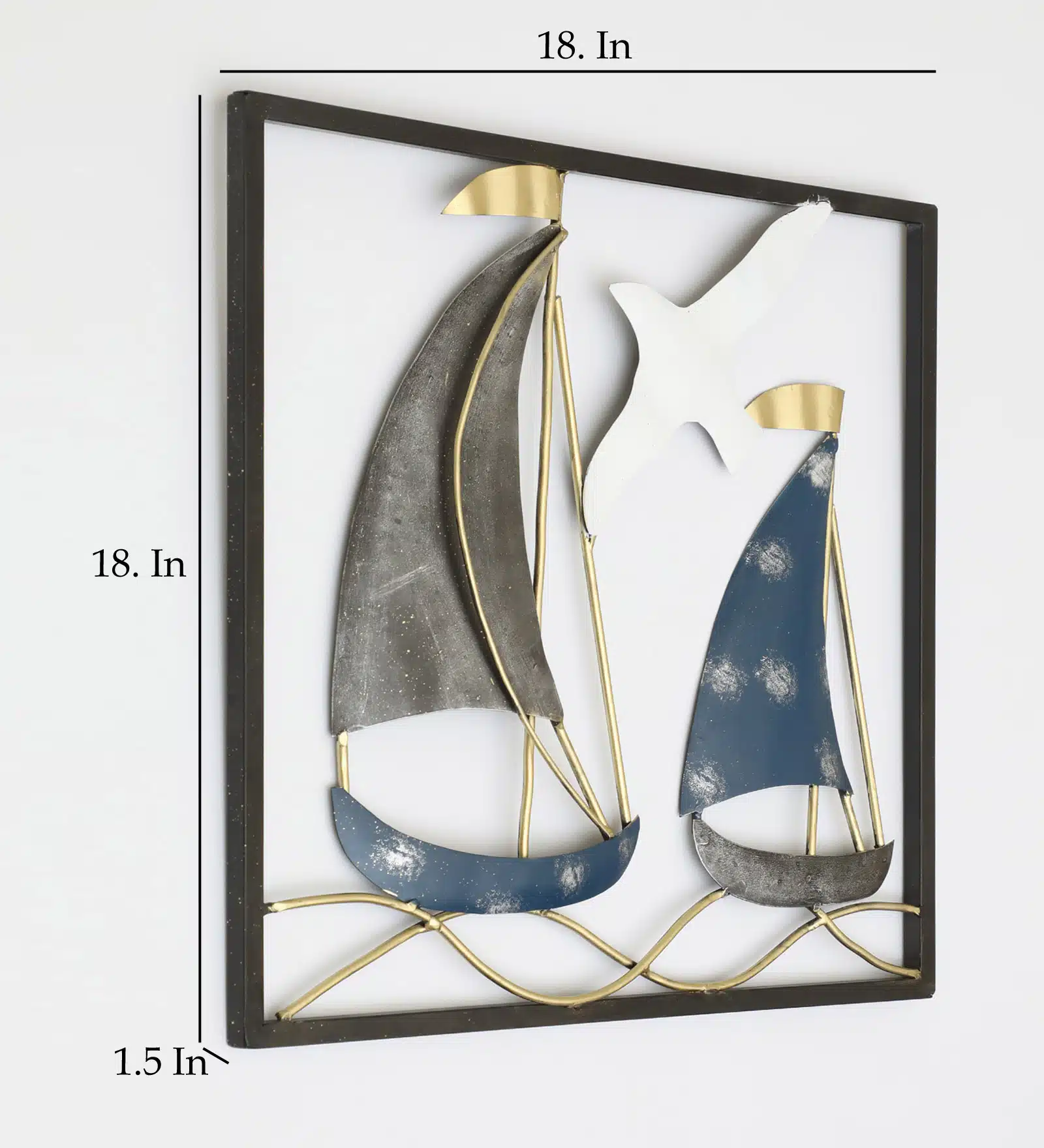 Metal Wall Art for Living Room – Ivy Boat 18x18 Wall Decor - Image 6