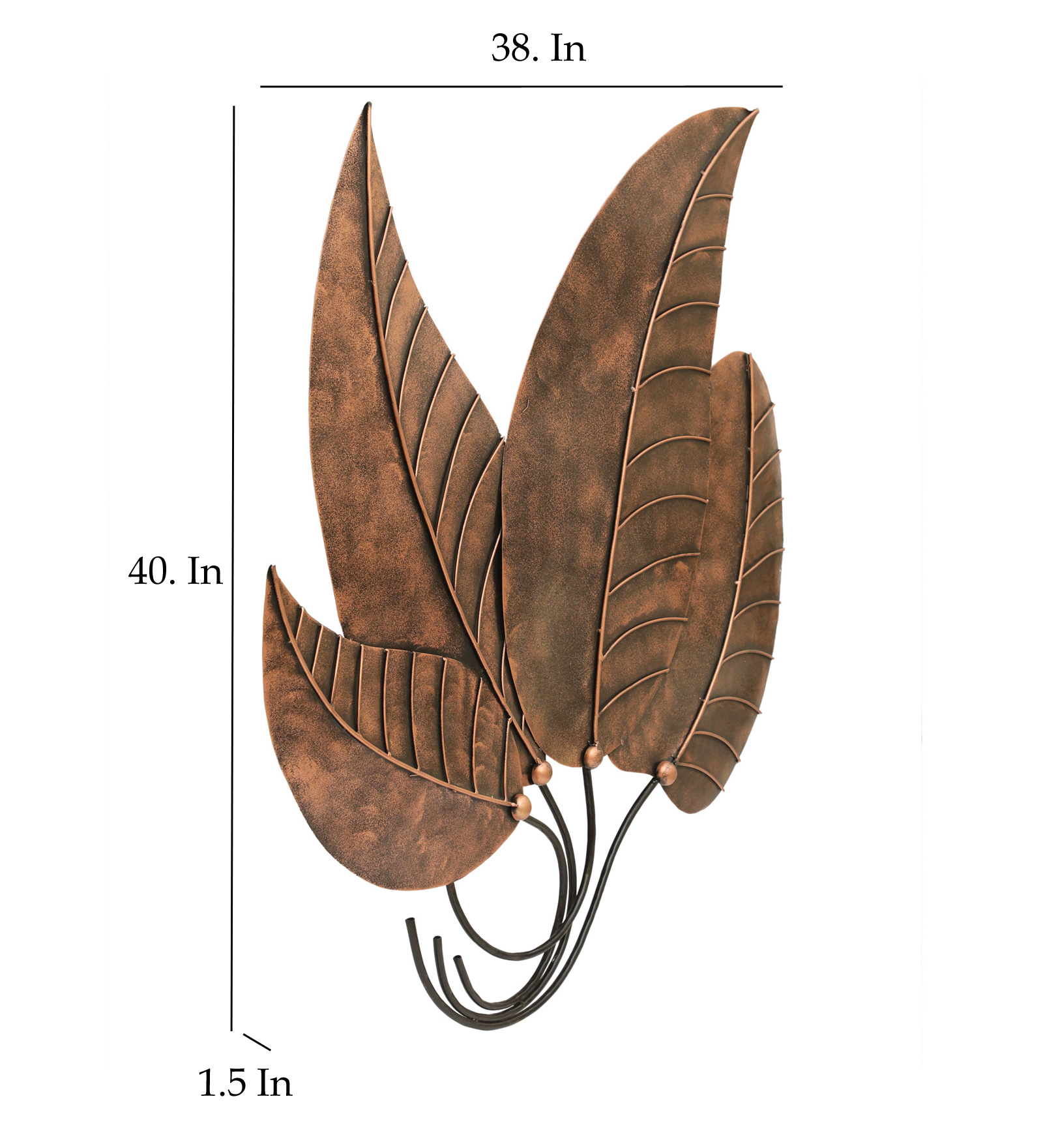 Metal Luka Leaf Wall Decor - Image 3