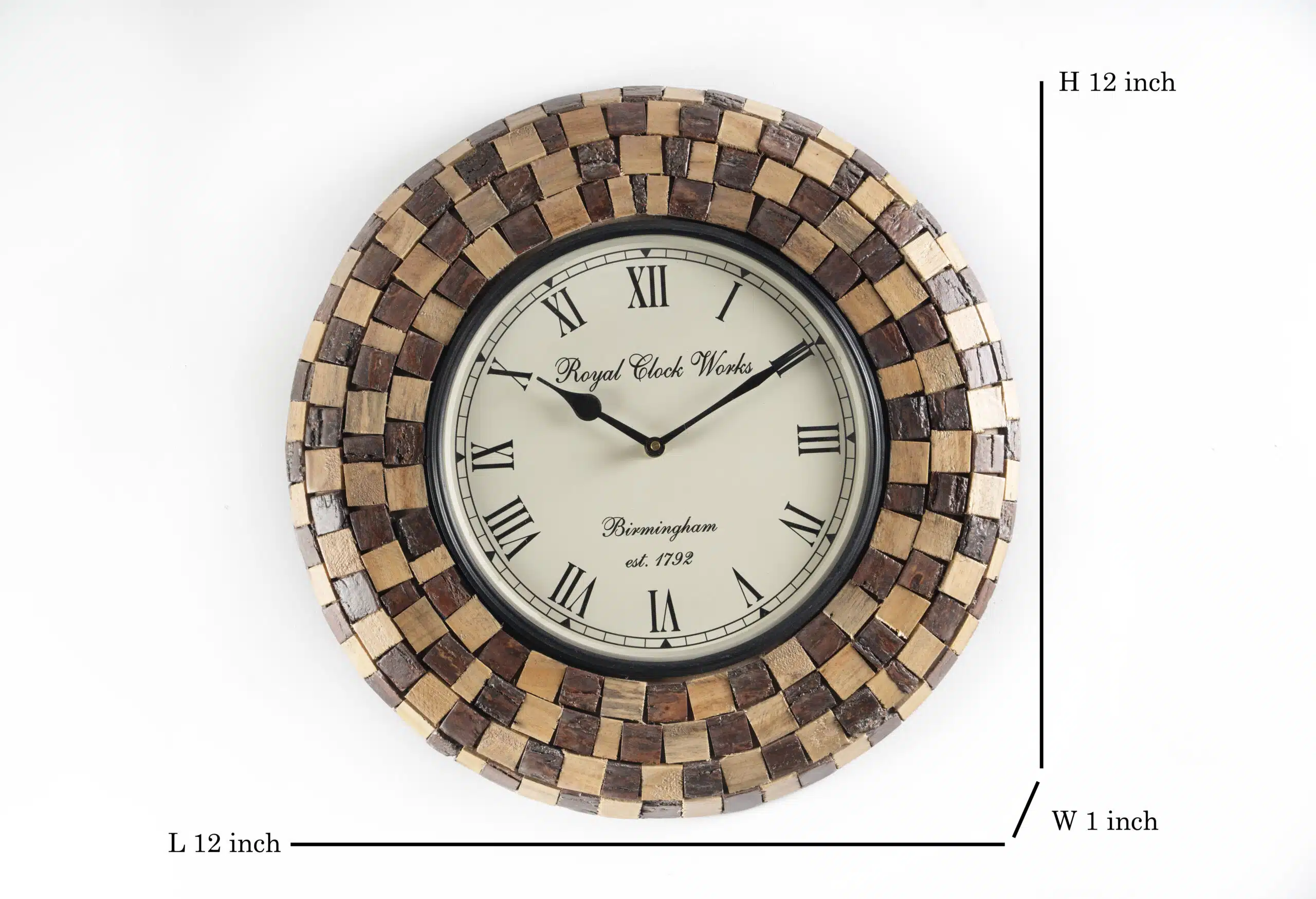 Tisya Heritage Wooden Wall Clock for Living Room Decor - Image 3