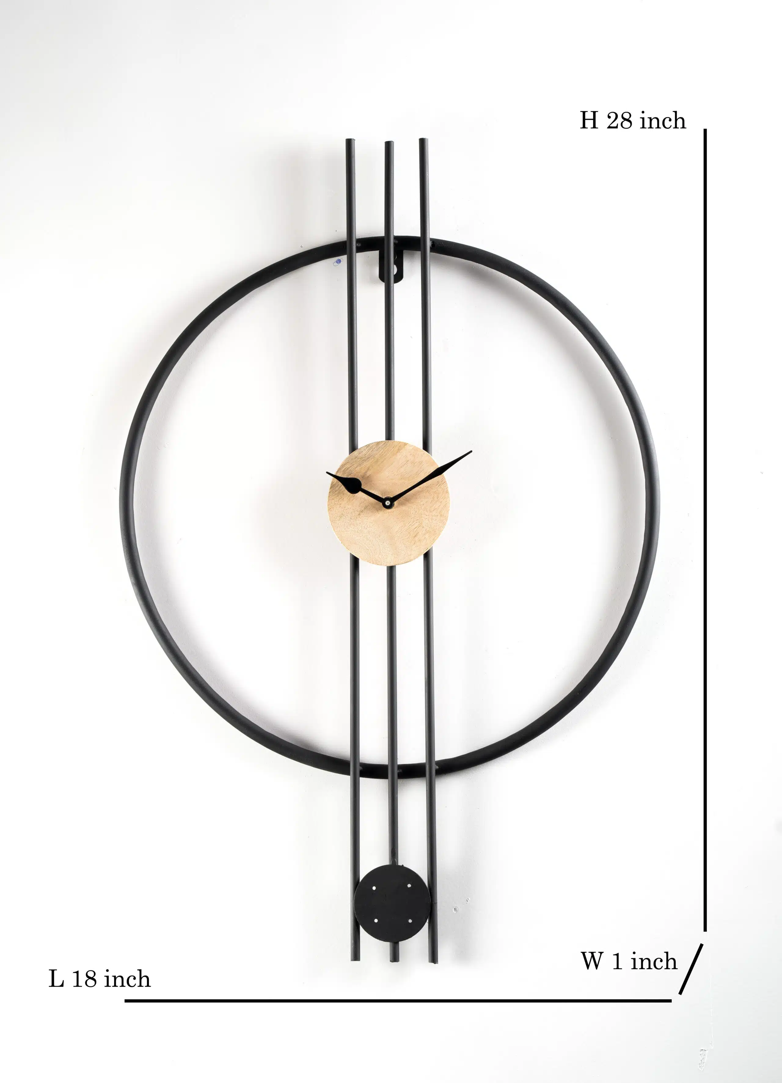 Skylar Modern Silent Wall Clock with Pendulum Design - Image 3