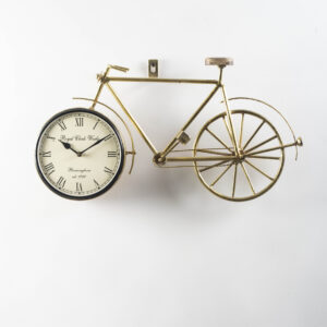 Gold Joy Metal Cycle Wall Clock