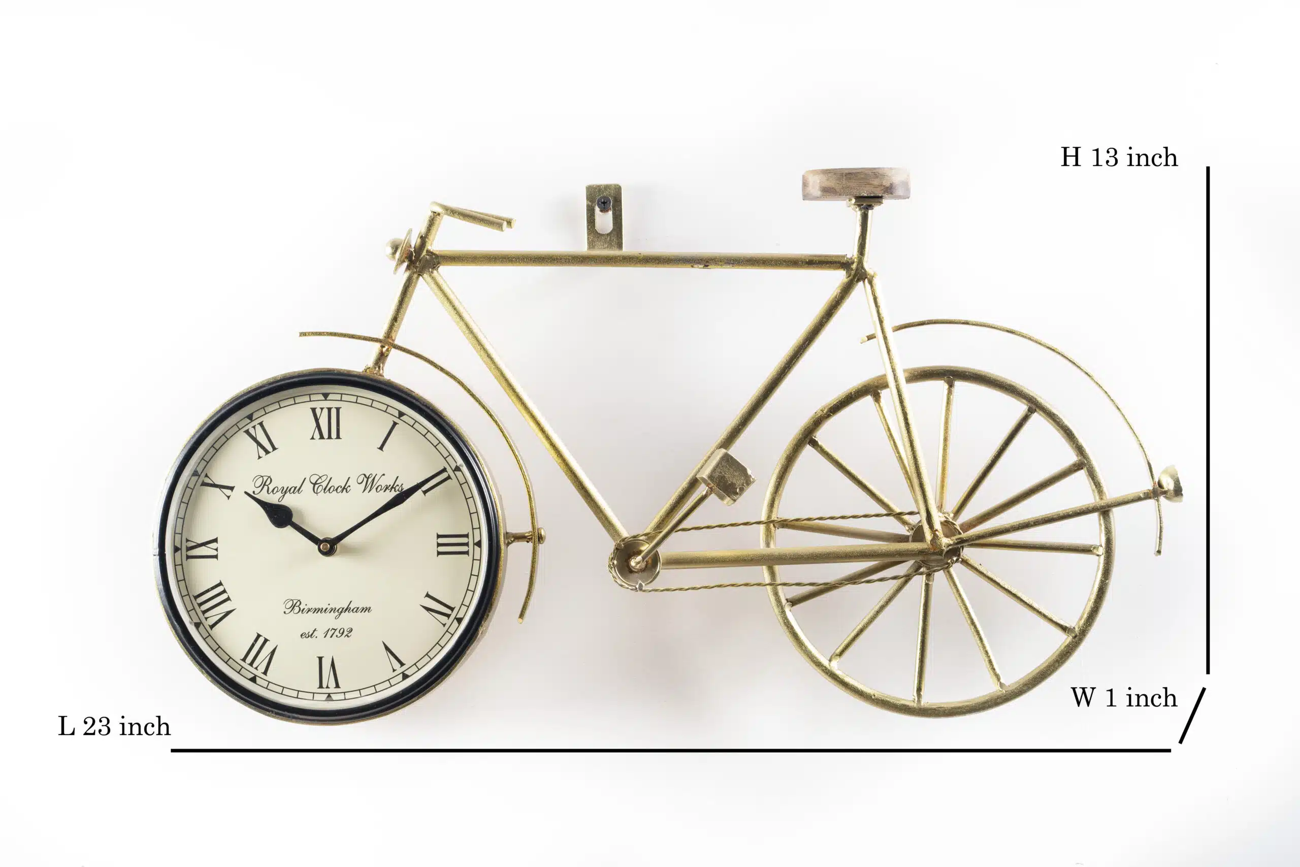 Gold Joy Metal Cycle Wall Clock - Image 3