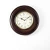 Ari Wooden Wall Clock with Roman Numeral Dial and Polished Wooden Frame
