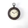Nishith Heritage Wooden and Brass Wall Clock with Pocket Watch Design