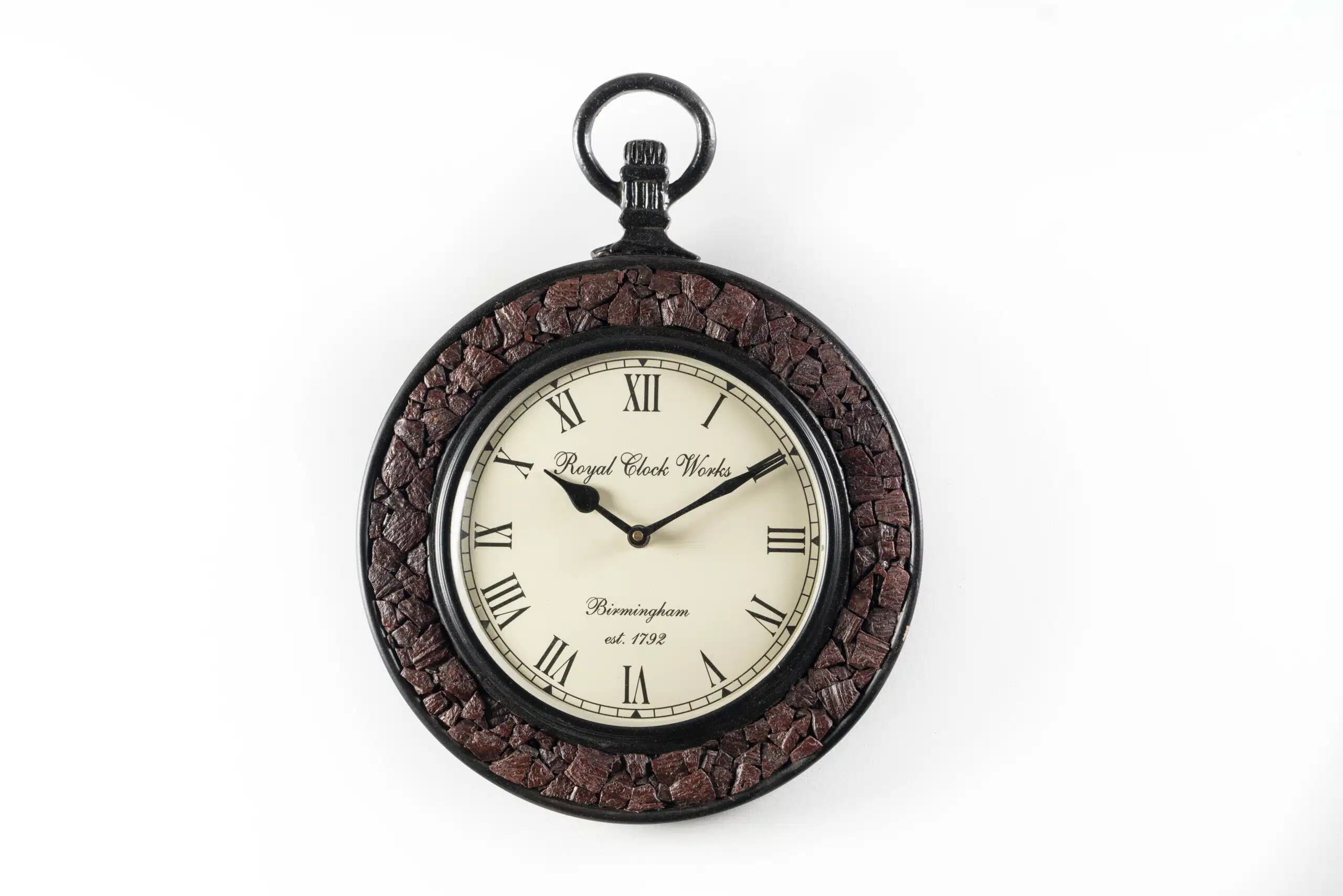 Nishith Heritage Wooden Polished and Brass Metal Fit Wall Clock - Image 2
