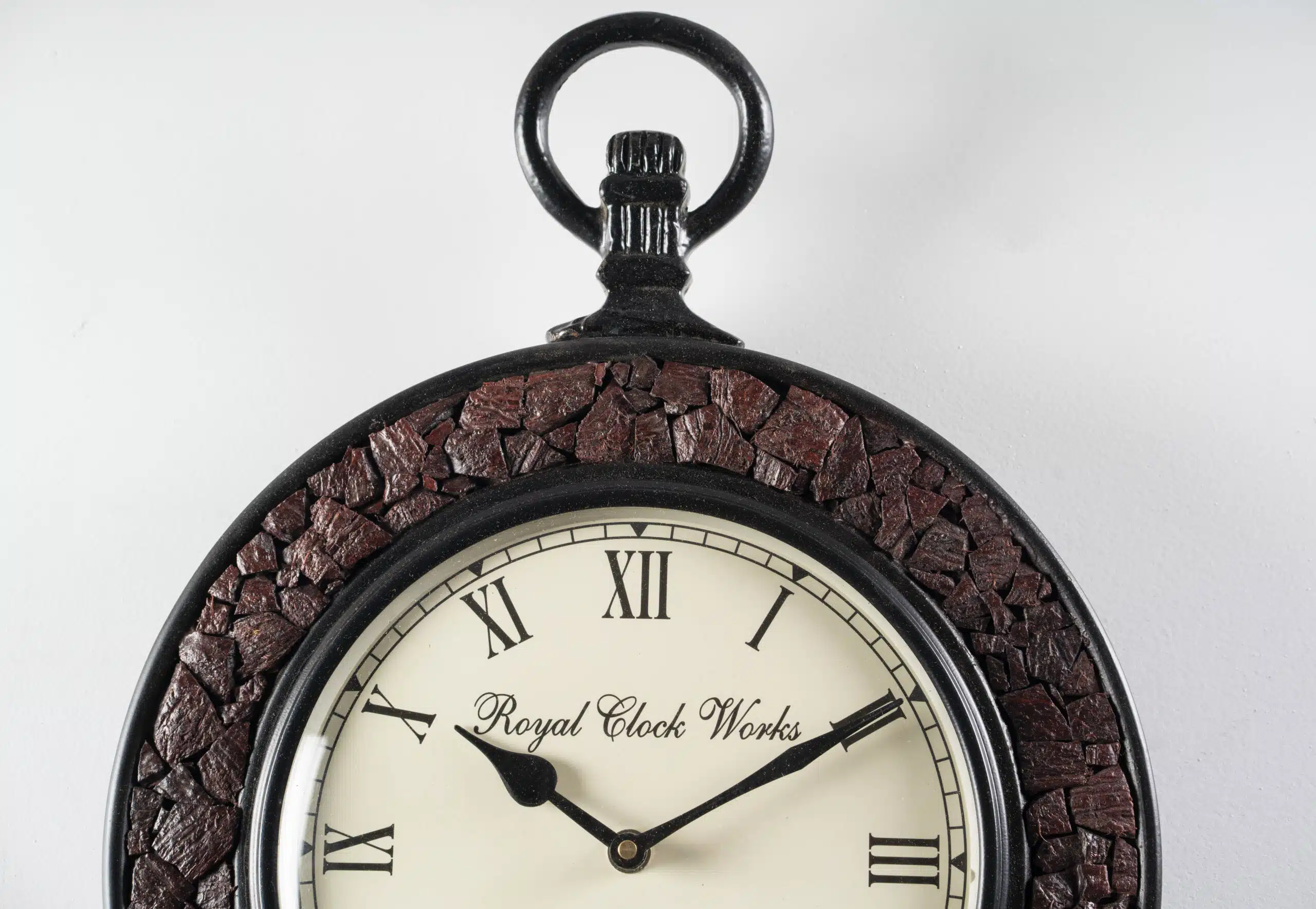 Nishith Heritage Wooden Polished and Brass Metal Fit Wall Clock - Image 4
