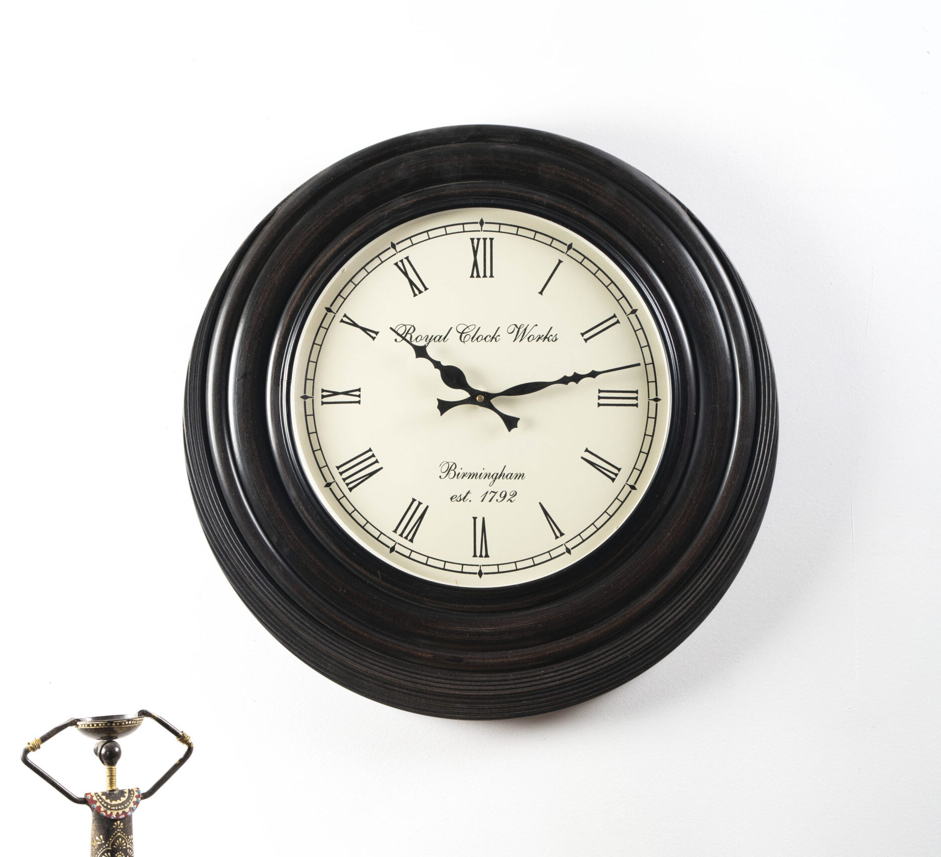 Richa Wooden Polished Wall Clock