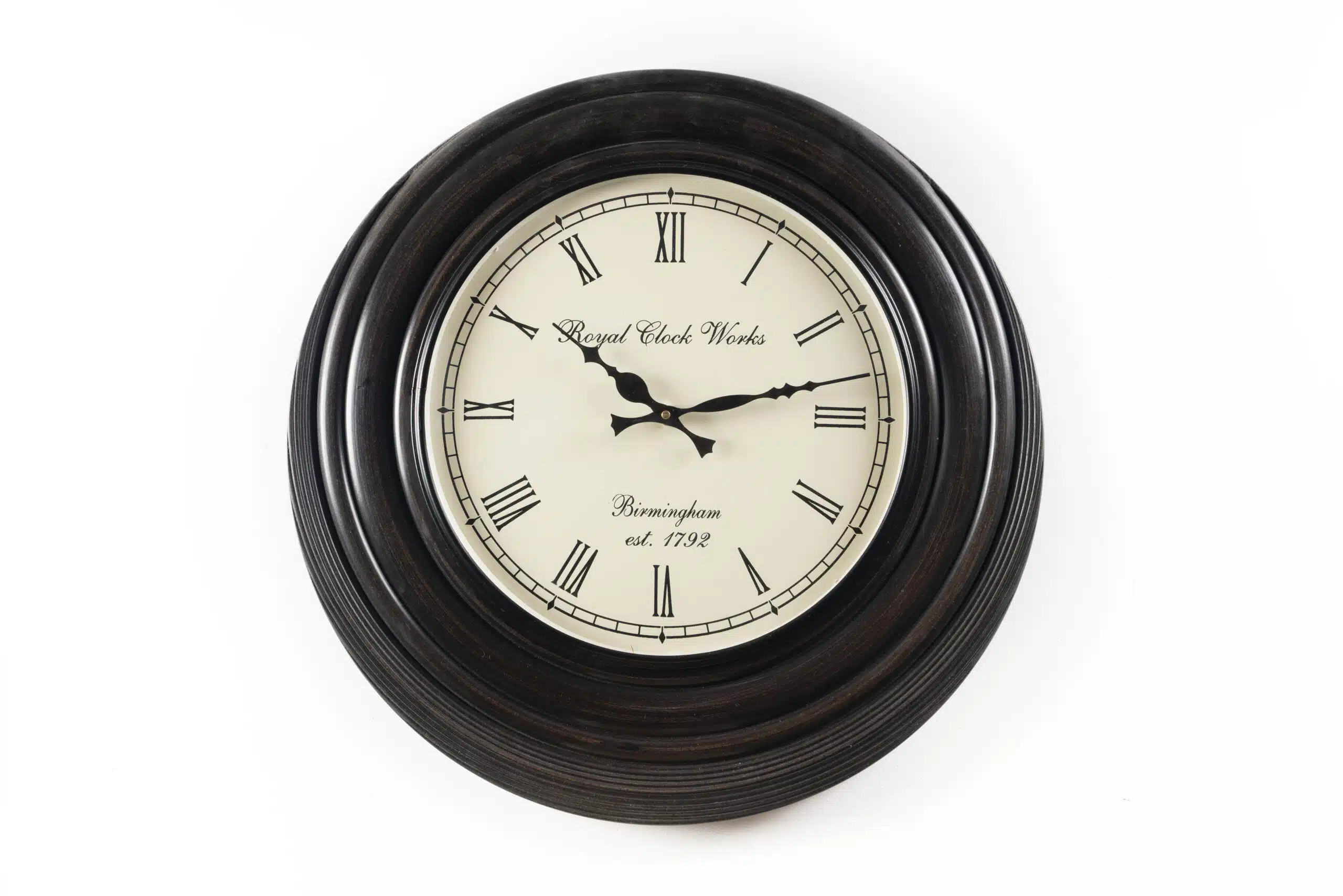 Richa Wooden Polished Wall Clock with Roman Numerals for Elegant Home Decor - Image 2