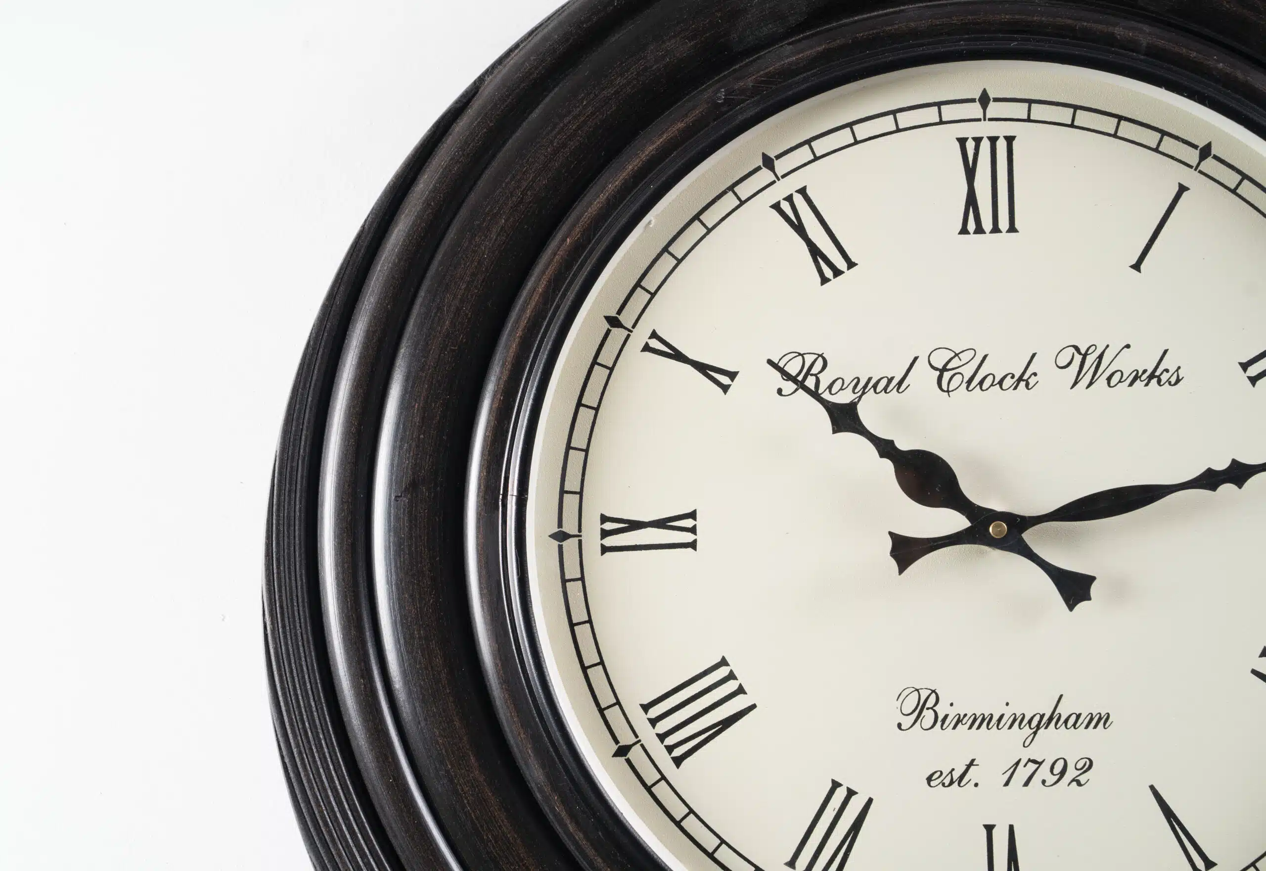 Richa Wooden Polished Wall Clock with Roman Numerals for Elegant Home Decor - Image 4