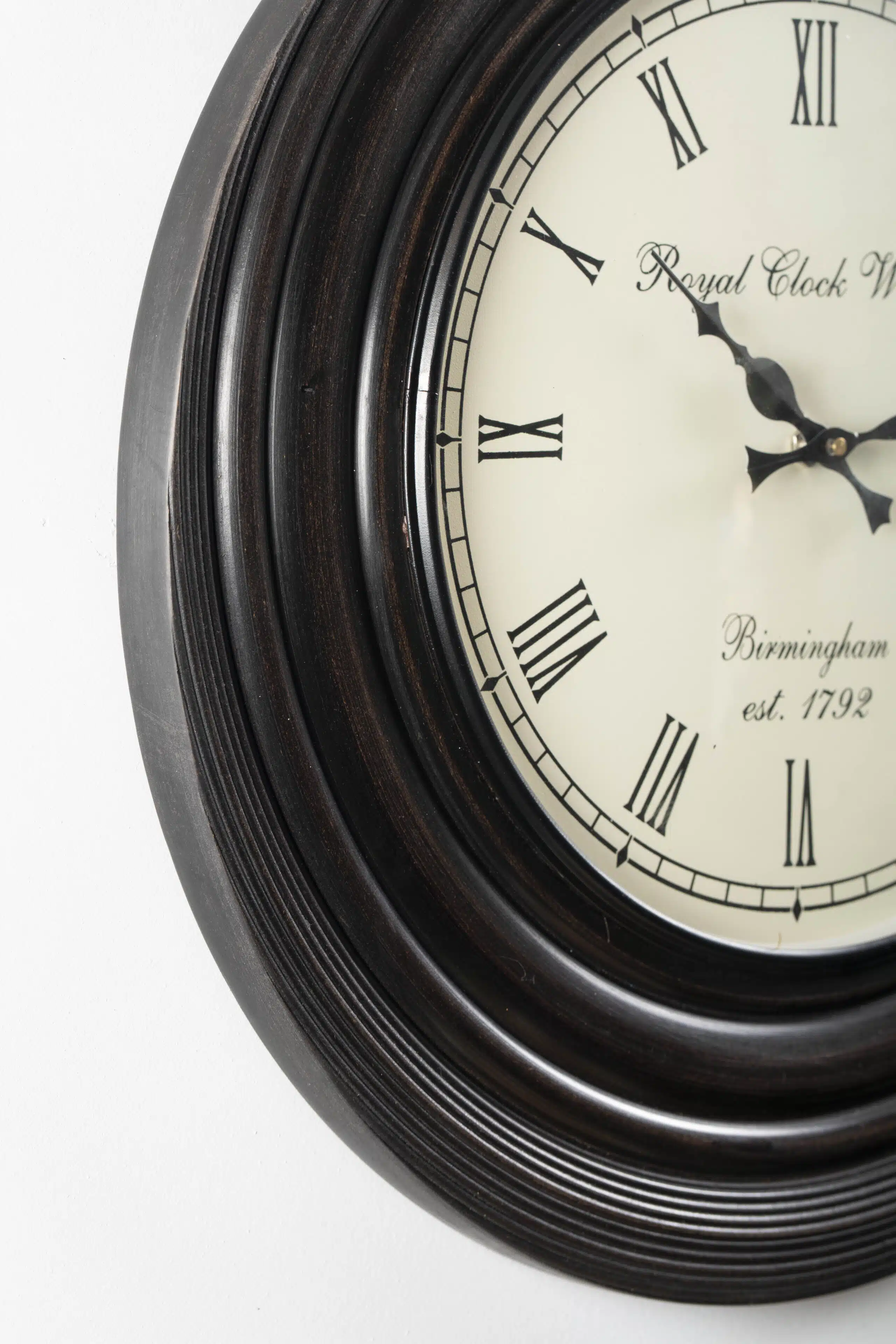 Richa Wooden Polished Wall Clock with Roman Numerals for Elegant Home Decor - Image 5