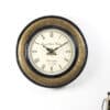 Della Wooden Polished and Brass Metal Fit Wall Clock with black and brass two-tone frame
