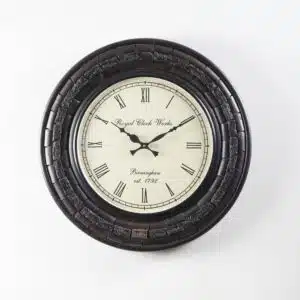 Aarush Wooden Wall Clock with Roman Numerals and Heritage Wooden Frame