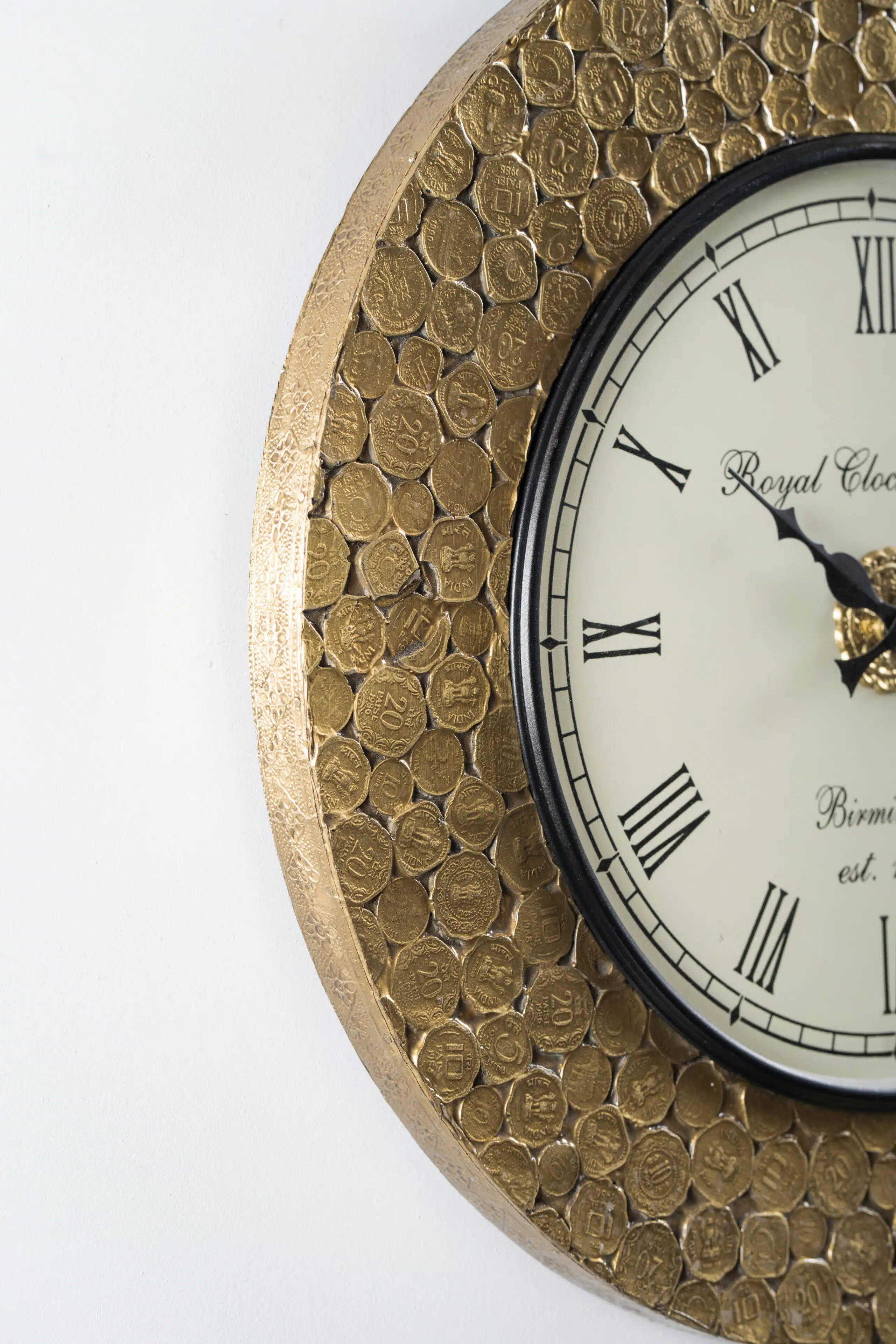 Ashvik Brass and Wooden Wall Clock for Luxury Living Room Decor - Image 5