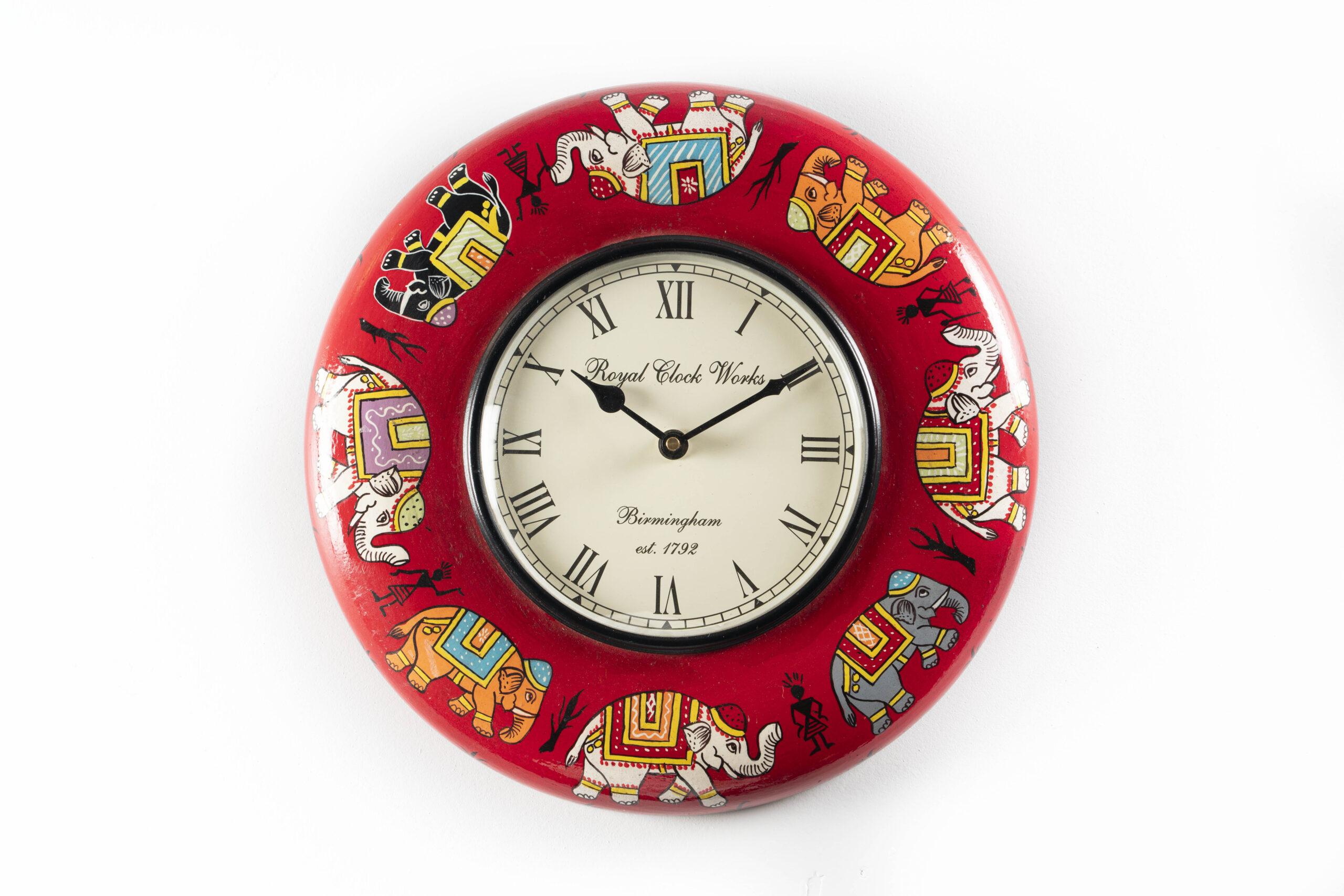 Royal Handpainted Wooden Wall Clock - Image 2