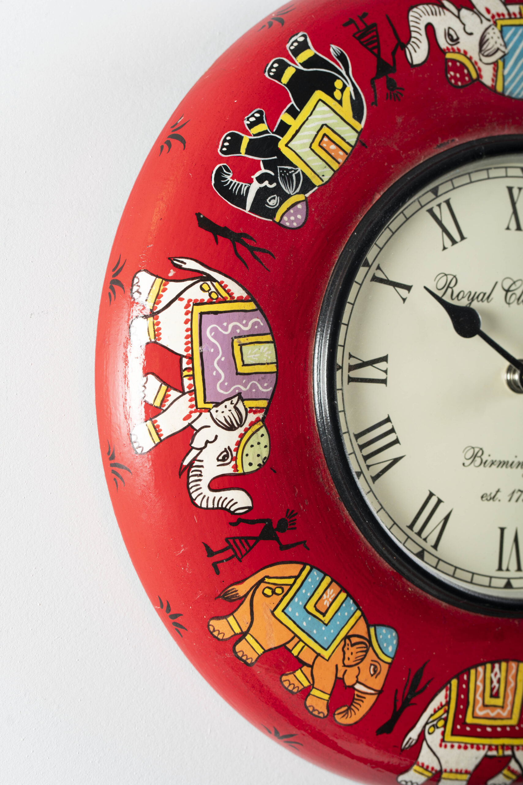 Royal Handpainted Wooden Wall Clock - Image 4