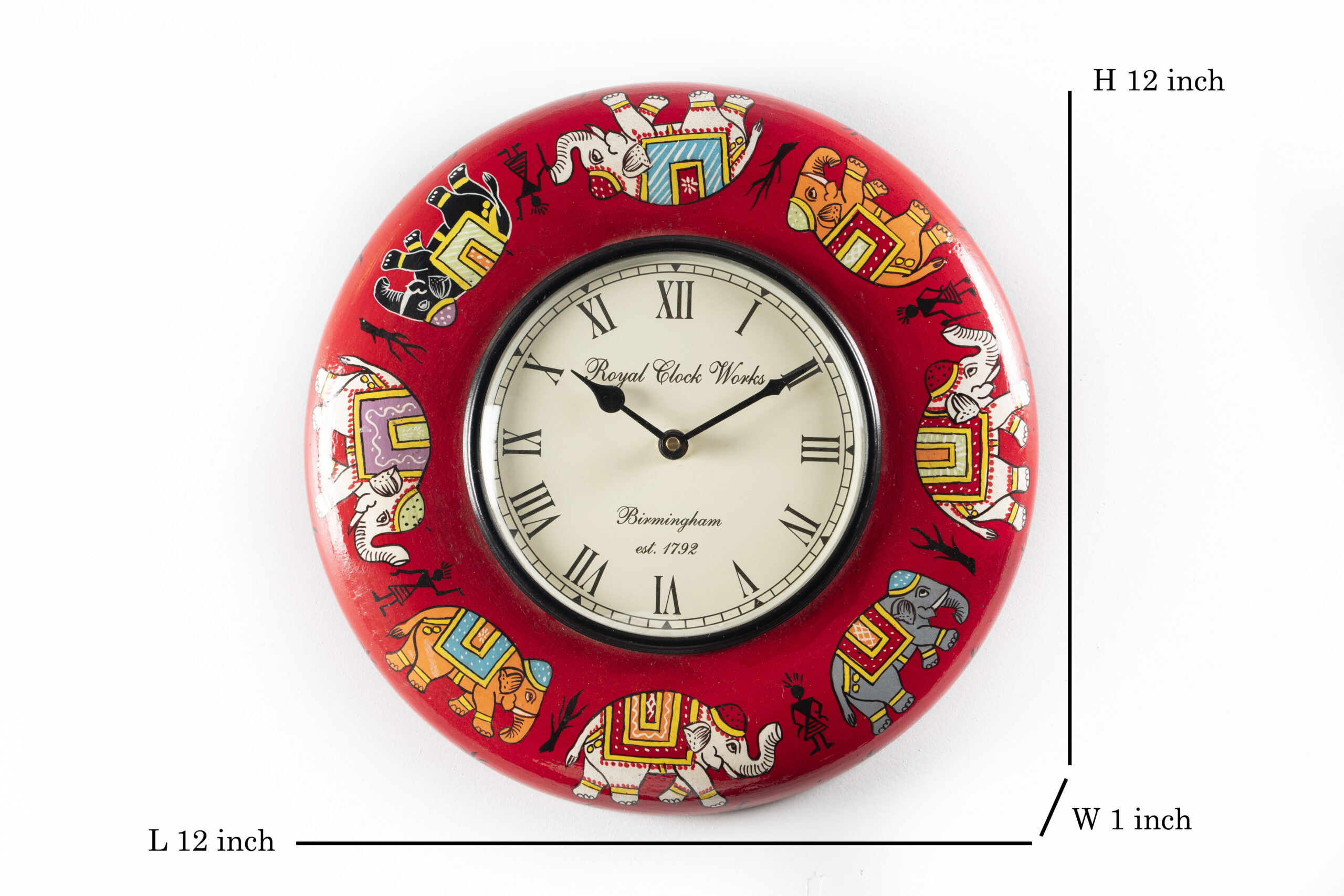 Royal Handpainted Wooden Wall Clock - Image 3