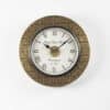 Deli Wooden Polished and Brass Metal Fit Wall Clock with embossed floral frame