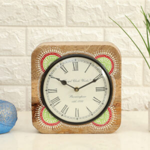 Urmi Handpainted Wooden Table Clock