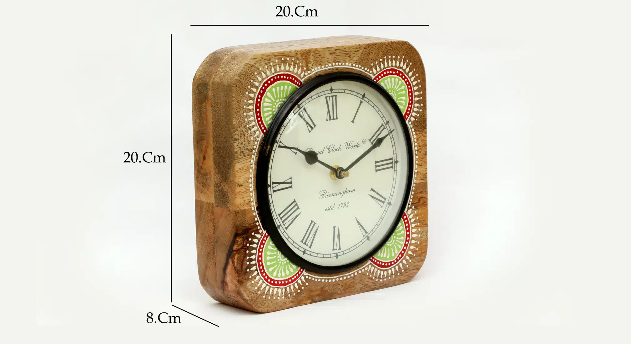 Urmi Handpainted Wooden Table Clock - Image 2