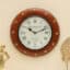 Harrow Heritage Wooden and Brass Wall Clock with Decorative Brass Stud Detailing