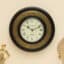 Navish Heritage Wooden and Brass Wall Clock with Decorative Brass Accents