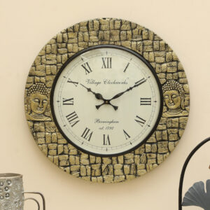 Paduma Buddha Heritage Wooden Polished Wall Clock Big