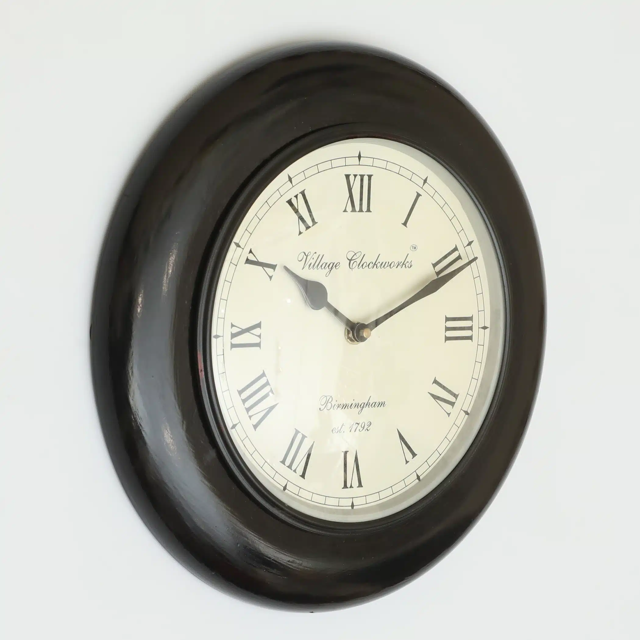 Senegal Heritage Wooden Polished Wall Clock — Classic Black Frame Design - Image 2