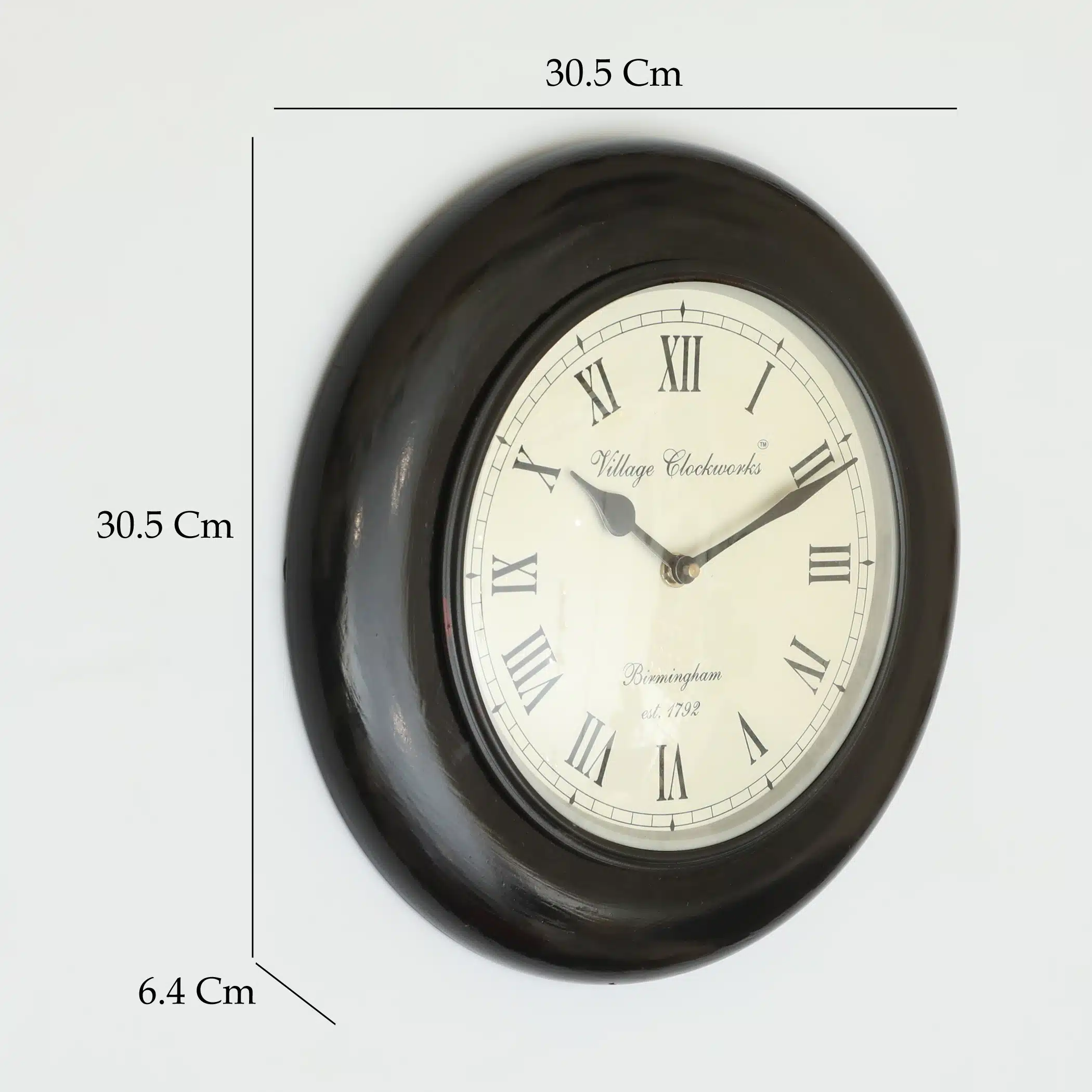 Senegal Heritage Wooden Polished Wall Clock — Classic Black Frame Design - Image 3