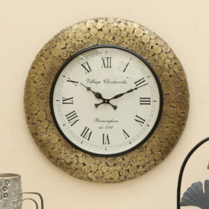 Rolling Coins Heritage Wooden Polished Wall Clock Big