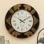 Palo Heritage Wooden and Brass Wall Clock with Decorative Elephant Motifs