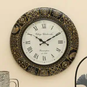 Griva Handpainted Wooden Wall Clock with Artistic Decorative Artwork