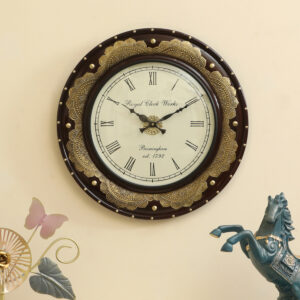 Jeet Wooden and Metal Wall Clock