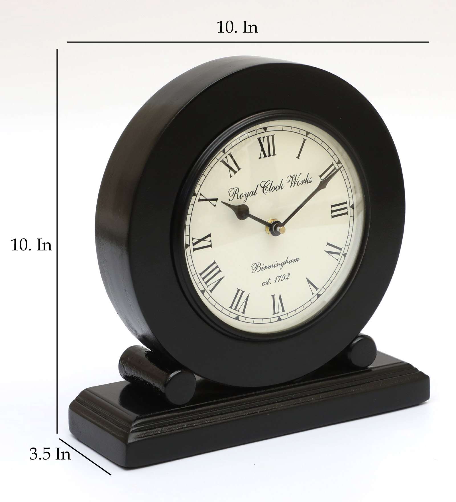 Arhaan Wooden Silent Non Ticking Table Clock - Image 3