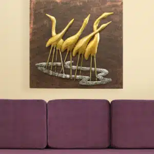 Metal & MDF Flamingo Wall Decor