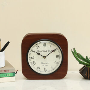 Neel Wooden Silent Non Ticking Table Clock