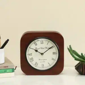 Neel Wooden Silent Non Ticking Table Clock