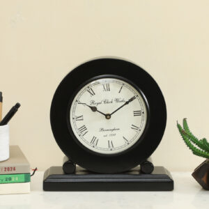 Arhaan Wooden Silent Non Ticking Table Clock