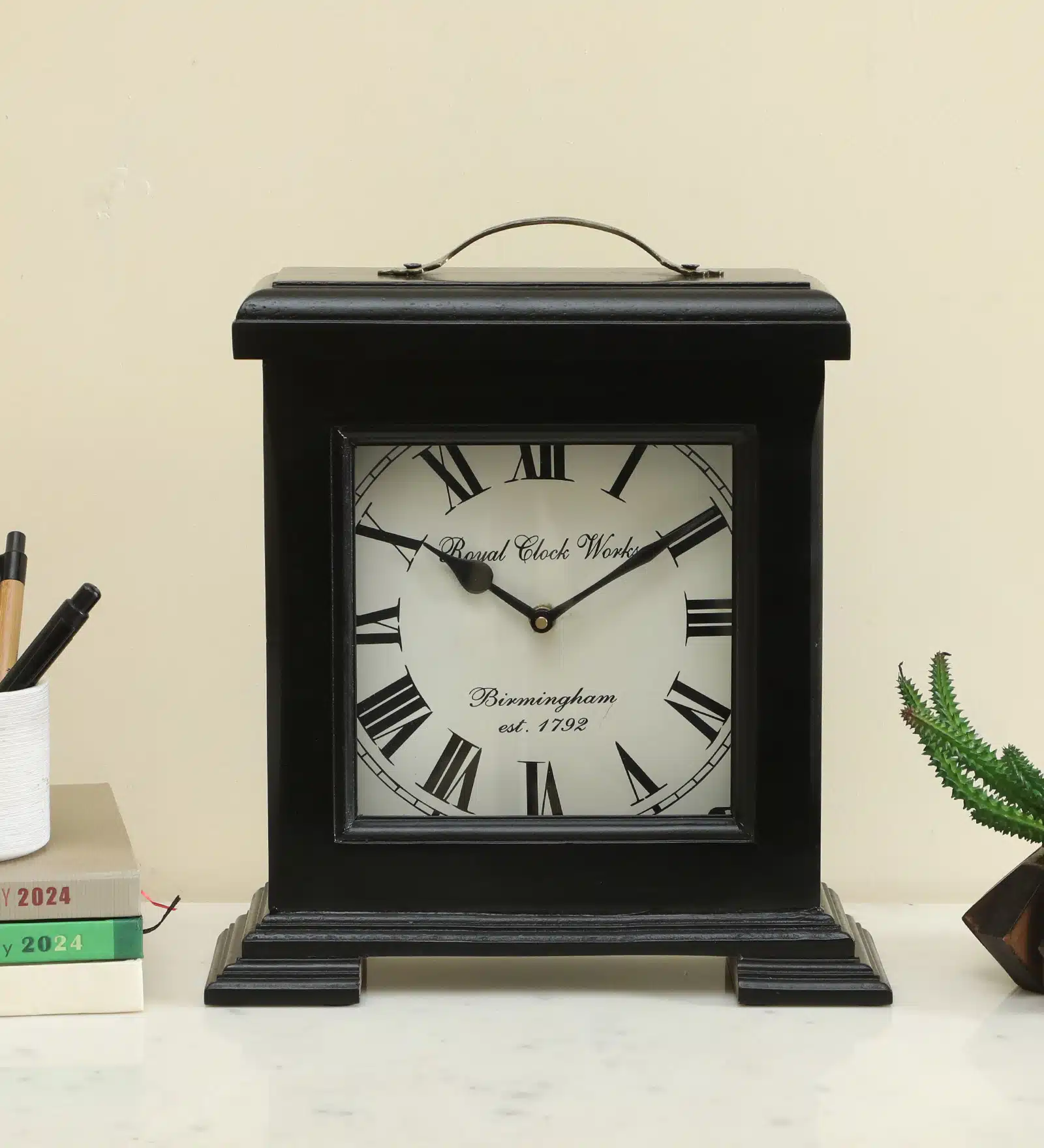 Deval Wooden Silent Non Ticking Table Clock