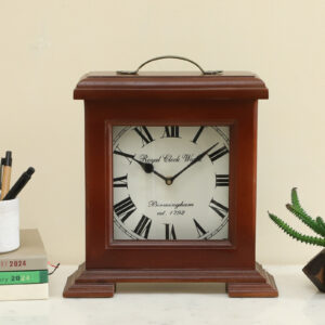 Yug Wooden Silent Non Ticking Table Clock