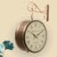 Anvi Metal Vintage Double Sided Analog Station Wall Clock (Copper)