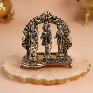 Brass Ram Darbar Idol Lord Ram, Sita, Lakshman & Hanuman Murti Home Decor