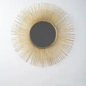 Gold CAMILLA Round Wall Mirror Modern Design Metal Frame