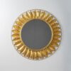Gold Avena Round Wall Mirror Modern Design Metal Frame