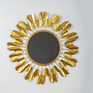 Gold Maria Round Wall Mirror Modern Design Metal Frame