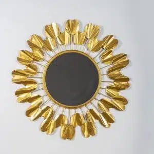 Gold Maria Round Wall Mirror Modern Design Metal Frame