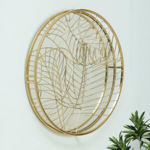 Gold Ronny Round Wall Mirror Modern Design Metal Frame