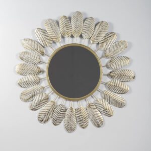Multicolor Dua Round Wall Mirror Modern Design Metal Frame