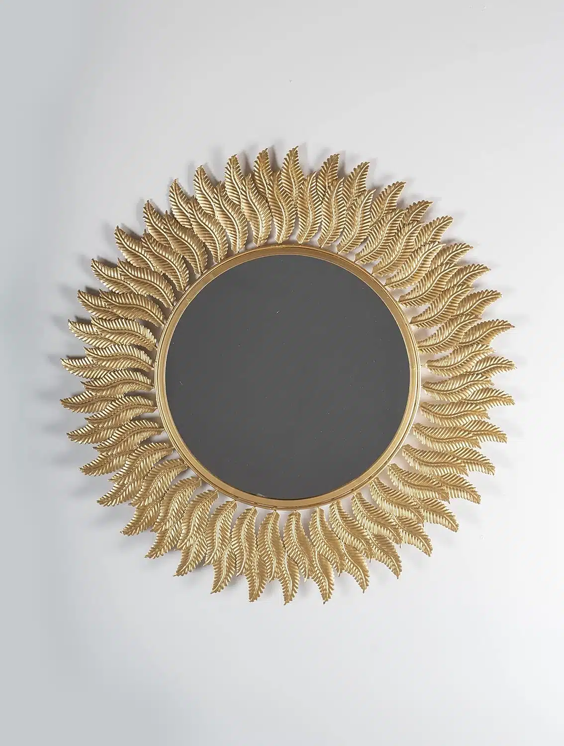 Gold Zeta Round Wall Mirror Modern Design Metal Frame - Image 3
