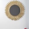 Gold Zeta Round Wall Mirror Modern Design Metal Frame